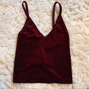 NWT Brandy Melville/Pacsun velvet maroon tank